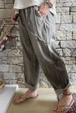 Rustic Nature Linen Blend Barrel Pant Washed Walnut